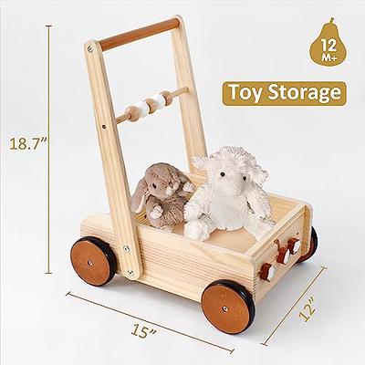 Push & Pull Walker Wagon with Teddy Bear, Toddler Wagon