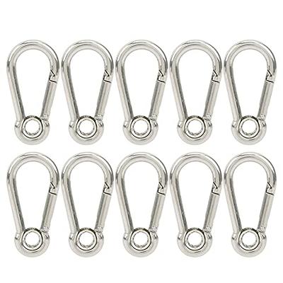 M6 Double Ended Swivel Eye Hook and Safety Carabiner Spring Snap Hook  Swivel Shackle Ring 304 Stainless Steel Connector Set of 3