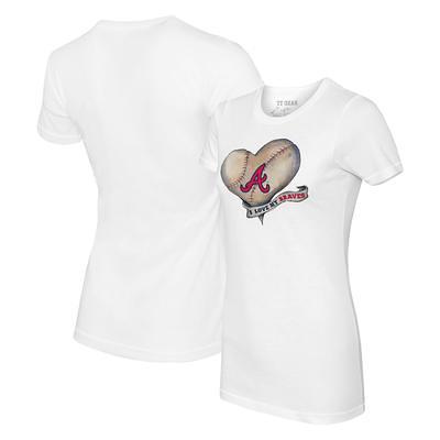 Detroit Tigers Tiny Turnip Girls Toddler Heart Lolly Fringe T-Shirt - White