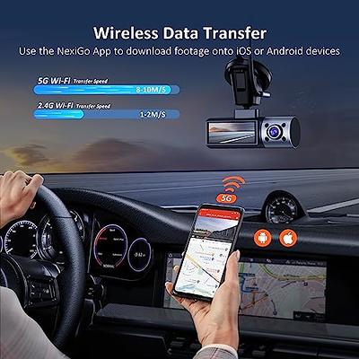 NexiGo 3 Channel Dash Cam with Rotatable Interior/Front Camera