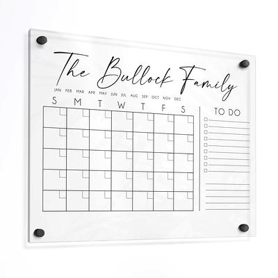 Large Acrylic Calendar Personalized Dry Erase Monthly -  in 2023