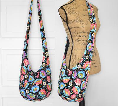 Hobo Bag Cotton Crossbody Bag Floral Hobo Slouchy Purse Fabric Boho Shoulder Bag Hippie Purse Bohemian Sling Bag Boho Purse Handmade Gift