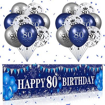 Blue 80th Birthday Decorations For Men