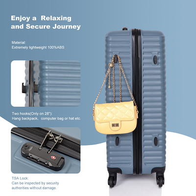 Homeika Expandable 3 Piece Luggage Sets, Hardside Suitcase Set with TSA Lock, Multi-Size Hardside Luggage with Spinner Wheels and Two Hooks for Travel