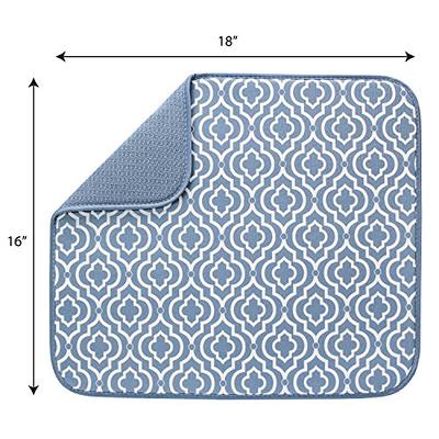 S&T Inc. Dish Drying Mat, White Trellis, 16 in x 18