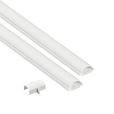 D-LINE Cord Cover White, 15.7 Inch One-Piece Half Round Cable Raceway,  Paintable Self-Adhesive