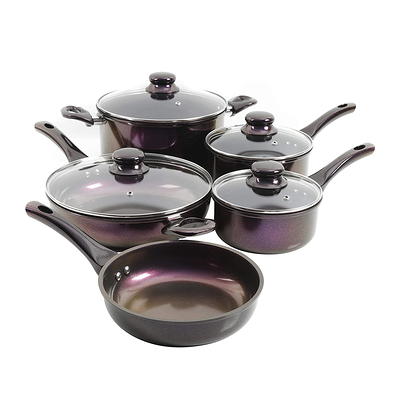  Paula Deen PD5CINSCWGSB 5 Piece Stackable Nonstick Cast Iron  Set Blue Sapphire: Home & Kitchen