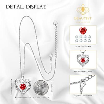 LOUISA SECRET Rose Heart Pendant Necklace for Women Girls, 925 Sterling  Silver Dainty Cute Rose Necklace, Birthday Anniversary Jewelry Gift for  Women