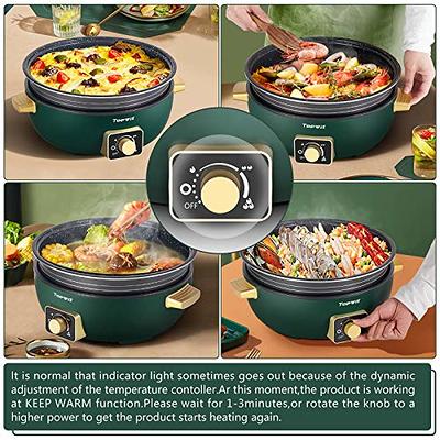 Topwit Shabu Shabu Pot 5L with Adjustable Power Control, Removable Nonstick  Electric Frying Pan, 12” Deep Dish Multifunction Electric Skillet with  Tempered Glass Lid for Shabu Shabu, Noodles, Sauté - Yahoo Shopping