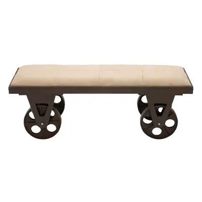 Decmode Wood Bench, Brown