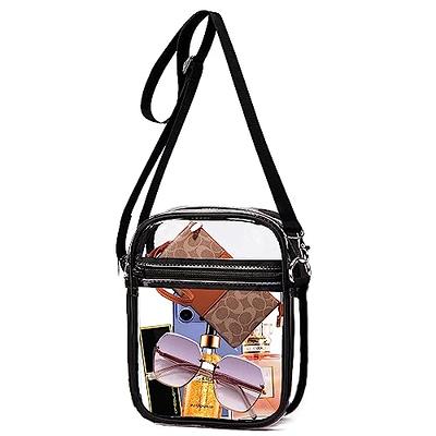  Missnine Clear Bag Stadium Approved PVC Crossbody Purse for  Women Transparent Shoulder Bag with Guitar Strap for Concert Sports :  Sports & Outdoors