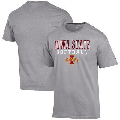 Men's Champion Gray Oklahoma State Cowboys Wrestling Stack Logo T-Shirt