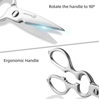 Sunnecko Kitchen Scissors for Food, Kitchen Scissors Heavy Duty Kitchen  Shears That Come Apart, 9 Inch Fully Forged Stainless Steel with Curved  Blades