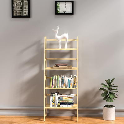 Ballucci 3-Tier Storage Ladder Shelf Bookcase, Wood Leaning Ladder Bookshelf, White