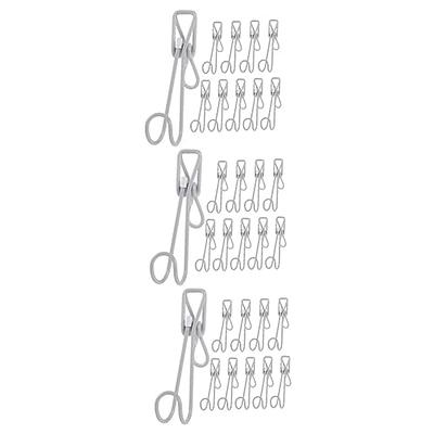 10 pcs Hook Clip Metal Tail Clips with Hooks Metal Spring Clip Hooks Metal  Clothes Clips Tool Hooks Stainless Steel Long Tail Clips with Hooks