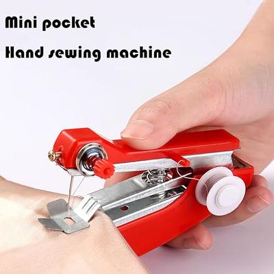  Handheld Sewing Machine Practical Sewing Tool,Mini Handheld  Sewing Machine for Quick Stitching,Portable Sewing Machine Suitable for  Home,Electric Handheld Sewing Machine for Beginners,White