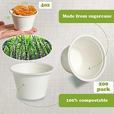 Edi 4 Ounce Clear Plastic Disposable Portion Cups/Souffle Cup with Lids, 50 Sets