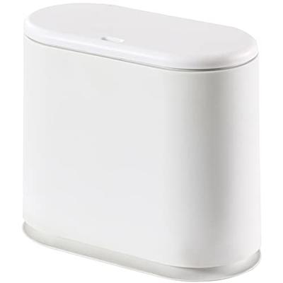 Sooyee Bathroom Trash Can with Lid, 2.4 Gallon Slim Smart Can, Small  Plastic Bin, 10 L Narrow Waste Basket for Bedroom, Kitchen, Office, Cream  White - Yahoo Shopping