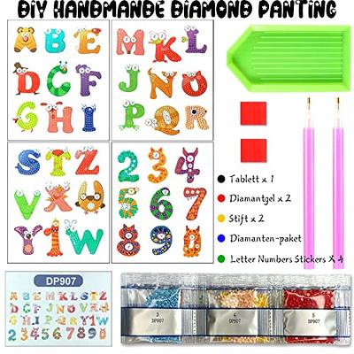 OMDBAGD 36pcs 5D Letter Numbers Diamond Painting Stickers Kits