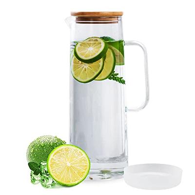 Water Glass Pitcher with Lid Iced Tea Pitcher Water Jug Hot Cold