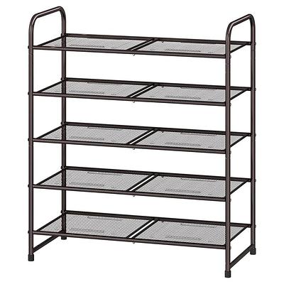 47 in. H 30-Pair 8-Tier Black Metal Shoe Rack - Yahoo Shopping