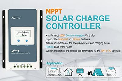 EPEVER MPPT Solar Charge Controller 30A 12V 24V Auto, Solar Charge  Controller Max 100V Input Negative Grounded Solar Regulator, for Lead-Acid  and Lithium Batteries - Yahoo Shopping