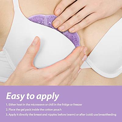 NEWGO Breast Therapy Packs 2 Pack Breast Ice Packs Hot Cold Therapy Gel  Cold Pack with Soft Cover for Breastfeeding, Swelling, Post Breast Surgery  Pain Relief, Mastitis & Plugged Ducts (Green) Green-nylon