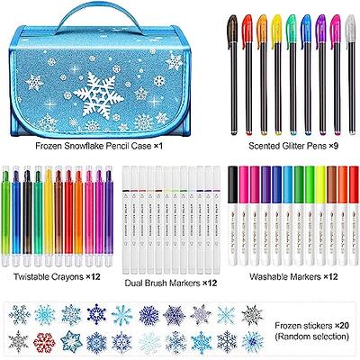 beefunni Frozen Washable Markers Set 48 pcs with Glitter Pencil