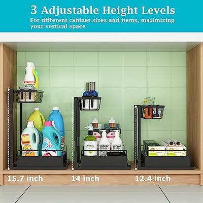 REALINN Under Sink Organizer, Pull Out Cabinet Organizer 2 Tier Slide Out  Sink Shelf Cabinet Storage Shelves, Under Sink Storage for Kitchen Bathroom