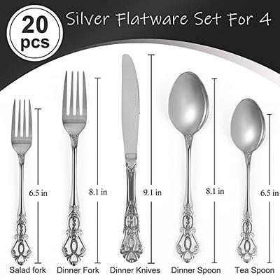 Tribal Cooking 48 Piece Silverware Set - Service for 8 - Stainless Steel  Flatware serving set - Cutlery Set - Knives, Fork, and Spoon - Utensil sets  