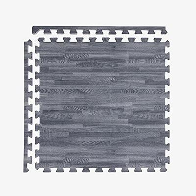 Yes4All 12 pcs Interlocking Exercise Foam Mats, Cover 48 sqft, 3/8 inch,  Black and Gray Color