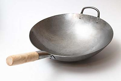 Oster Sangerfield 14 in. Stainless Steel Flat Bottom Wok in Silver with  Wooden Handles 985119769M - The Home Depot