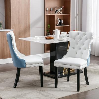 Lacoo Dining Chairs Modern Upholstered Set of 4 Fabric Dining Chairs with  Wood Legs, Gray