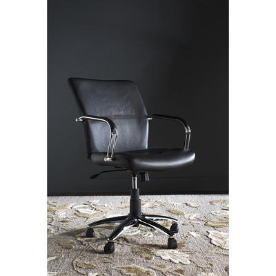 Sabina Leather Desk Chair, Black