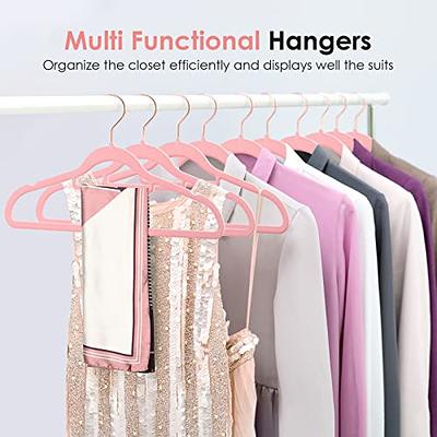 Flysums Velvet Hangers 50 Pack, Heavy Duty Gray Hangers for Coats, Pants &  Dress