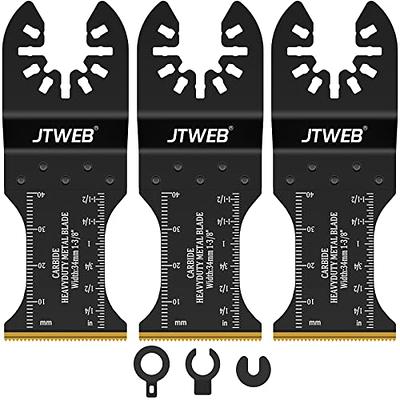 EZARC Oscillating Tool Blades Carbide Multitool Saw Blades for Hard Material Hardened Metal Nails Bolts and Screws 3-Pack