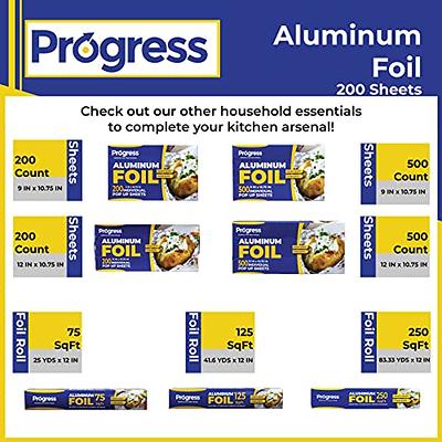 Pop-Up Aluminum Foil Wrap Sheets 9 x 10 3/4 Silver 200 per Box - Non-stick  Heavy Duty aluminum foil sheets for Restaurants, Delis & Catering (9 x 10