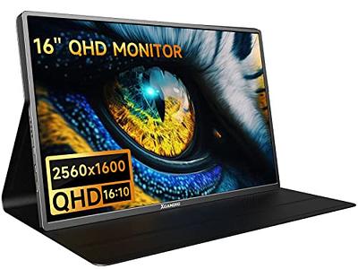 XGaming 16 120Hz Portable Gaming Monitor, 2.5K (2560x1600p) QHD IPS Laptop  Monitor with Dual Type-C&Mini-HDMI, HDR Monitor, Portable Monitor for  Laptop PC Mac Phone Xbox PS4/PS5, with Smart Cover 