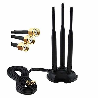 WiFi Antenna Dual Band 2.4GHz - 5.8GHz with RP-SMA Connector Magnetic Base  for Wireless Network Router - USB Adapter - PCI PCIe Cards - Signal Booster