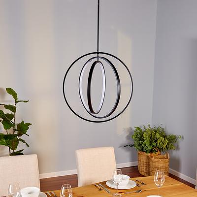 Origin 21 Irvington 2-Light Black Modern/Contemporary LED Dry rated  Chandelier in the Chandeliers department at