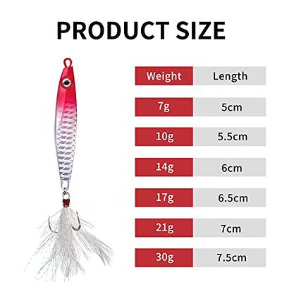 Goture Saltwater Jigs Fishing Lures,Vertical Jig Speed Lead Jig Saltwater  with Assist Hook, Glow Stick Lead Jig for Tuna Salmon,Fishing Gear for Men