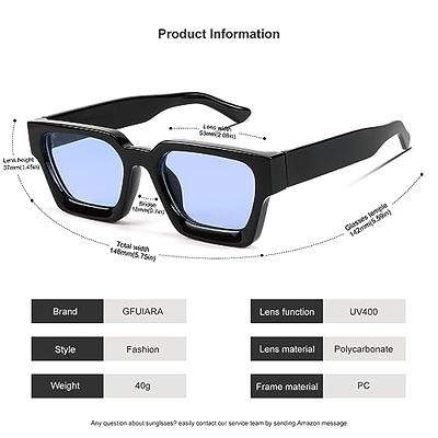 ANDWOOD Rectangle Sunglasses for Women Square Frames Trendy Retro Vintage 90s UV Protection Sun Glasses Small Face
