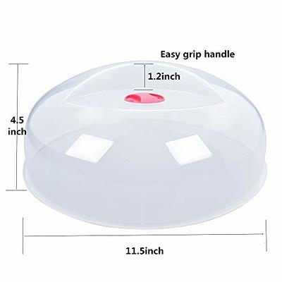 Large Microwave Cover for Food Easy Grip Microwave Splatter Cover Guard Lid  with Steam Vent and BPA Free & 11.5 Inch, Dishwasher Safe