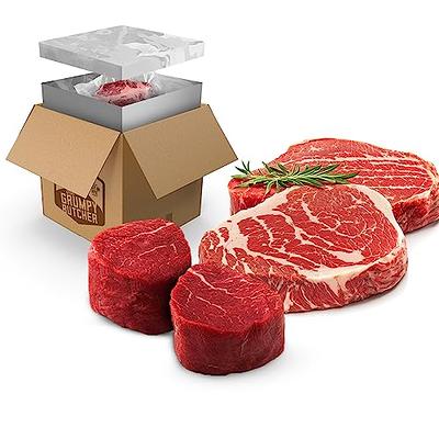 Grumpy Butcher 4 Steaks Gift Set - 2 Filet Mignon (8 oz), 2 Ribeye