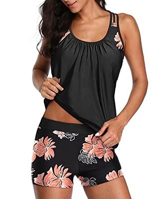 Holipick Two Piece Tankini Swimsuits for Women Tummy Control Bathing Suits  High Neck Halter Swim Tank Top with Shorts, Black, Large : :  Clothing, Shoes & Accessories