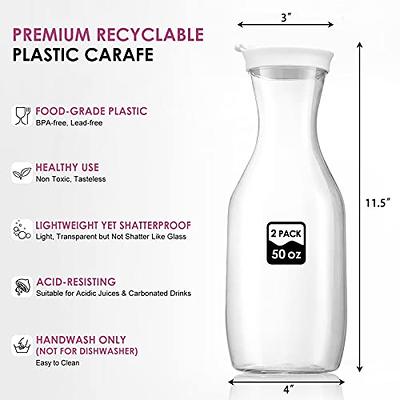 Heavy-Duty Shatterproof Plastic 2 Quart Pitcher With Lid, Bpa Free (64  Ounce), Clear