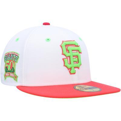 Men's New Era White/Coral York Yankees 100th Anniversary Strawberry Lolli 59FIFTY Fitted Hat