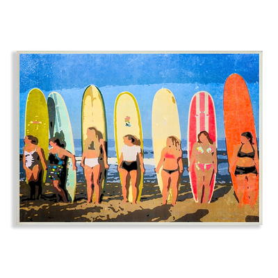 Americanflat Coastal Surfboard Near Tropical Palm By Tanya Shumkina Framed  Print Wall Art : Target