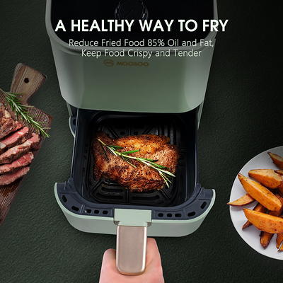 MOOSOO Air Fryer 2Qt, Compact Small Air Fryer Oven with Air Fryer Liners  and Knob Control 