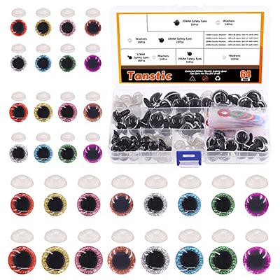 Tanstic 64Pcs Glitter Plastic Safety Eyes with Washers 12mm 16mm 18mm 20mm  8 Colors Half Round Craft Doll Eyes Stuffed Animal Eyes Toy Eyes - Yahoo  Shopping